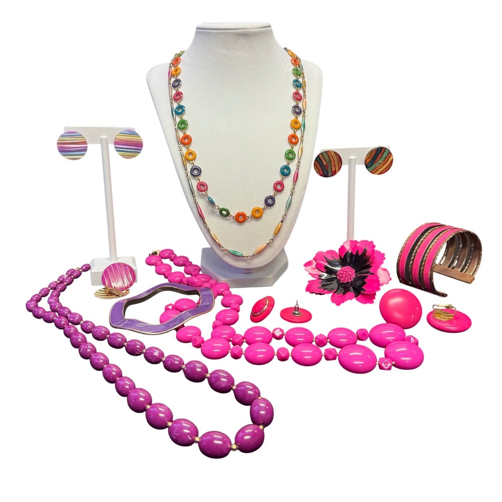 Timeless Treasures‎ mixed jewelry bundle step back in time to colorful 60's-70's